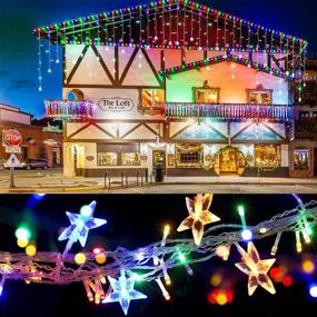 img 1 attached to 🎄 Icicle Lights Outdoor: Festive 33ft 400 LED String Fairy Lights for Christmas House Decor - Indoor/Outdoor Party, Bedroom, Porch Curtain Lights - Multicolor Waterfall Hanging Lights