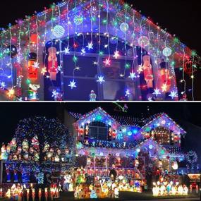 img 4 attached to 🎄 Icicle Lights Outdoor: Festive 33ft 400 LED String Fairy Lights for Christmas House Decor - Indoor/Outdoor Party, Bedroom, Porch Curtain Lights - Multicolor Waterfall Hanging Lights