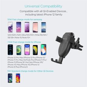 img 1 attached to 📱 Keymox Wireless Charger Car Mount with Air Vent Phone Holder, 10W for iPhone 11, 11 Pro, 11 Pro Max, XS Max, XS, XR, X, 7.5W for Galaxy S10 S9 S8, Note 10 Note 9 (Includes Car Charger) - B08LL545PW