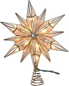 img 3 attached to 🌟 Kurt S. Adler 10-Light Capiz Star and Gem Treetop: Elegant Gold and White Design