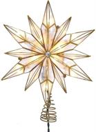 🌟 kurt s. adler 10-light capiz star and gem treetop: elegant gold and white design logo