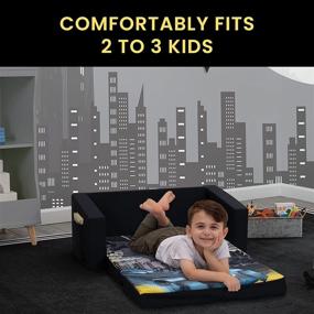 img 2 attached to 🦇 Batman Cozee Flip-Out Sofa - 2-in-1 Convertible Sofa and Lounger for Kids: Delta Children Product