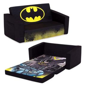 img 4 attached to 🦇 Batman Cozee Flip-Out Sofa - 2-in-1 Convertible Sofa and Lounger for Kids: Delta Children Product