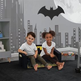 img 3 attached to 🦇 Batman Cozee Flip-Out Sofa - 2-in-1 Convertible Sofa and Lounger for Kids: Delta Children Product