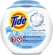 🌿 tide pods free & gentle, liquid laundry detergent pacs - 57 count pack logo