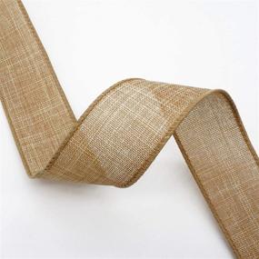 img 2 attached to 🎀 Natural Faux Jute Wired Ribbon - 1.5 Inch x 20 Yards, Ideal for Crafts and Decor