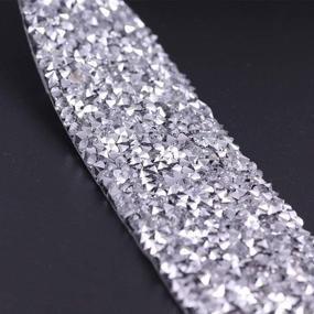 img 2 attached to 💎 Sparkling Crystal Rhinestone Ribbon Jewel Strips - 1 Yard Diamond Wrap for Centerpieces, Arts Crafts, Event Decor - Silver Bling Wrap for Vases