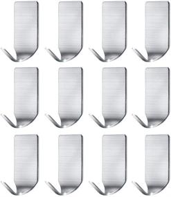 img 4 attached to 🧲 Fotosnow Waterproof Stainless Steel Adhesive Wall Hooks - Small 12-Pack: Ideal for Hanging Robes, Towels, Keys, Hats, Bags in Bathrooms, Kitchens, Garages