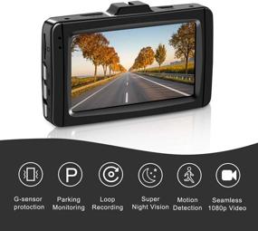 img 3 attached to 📹 Top-rated Dash Cam 1080P Full HD Car Dashboard Camera Recorder: Super Night Vision, 3” LCD Screen DVR Dashcam, Parking Monitor, G-Sensor, WDR, Motion Detection