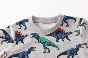 img 3 attached to 🦕 Boys' Dinosaur Crewneck Pullover Sweatshirts for Toddlers - Trendy Fashion Hoodies & Sweatshirts