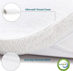 img 1 attached to 😴 Inofia Mattress Topper Twin XL: 2-inch Memory Foam, Tencel Cover, CertiPUR-US Certified, Anti-Slip Design, Medium Firm, White