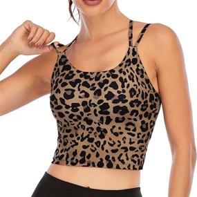 img 3 attached to 🏋️ Womens Padded Sports Bra: Ideal Fitness Workout Running Camisole Crop Top with Built in Bra