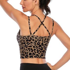 img 2 attached to 🏋️ Womens Padded Sports Bra: Ideal Fitness Workout Running Camisole Crop Top with Built in Bra