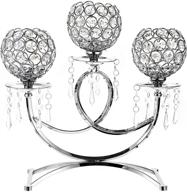 sparkling silver crystal candle holders: perfect centerpiece for wedding, christmas party, and home decoration logo