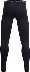 img 3 attached to Voyager Youth Boys' Compression Leggings - Thermal Base Layer Pants for Baseball, Football, Yoga - Athletic Running & Workout Tights