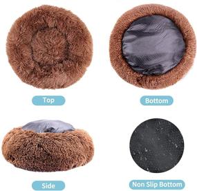 img 2 attached to 🐱 LMTIC 20 Inch Donut Cuddler Cat Beds for Indoor Cats and Small Dogs - Calming, Self-Warming, Anti-Anxiety, Joint-Relief, Improved Sleep Fluffy Pet Bed with Non-Slip Bottom, Machine Washable