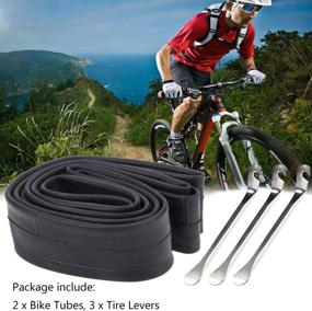 img 1 attached to ZSFLZS 2 Pack Bike Tube with 3 Tyre Spoon Iron Tire Levers: 🚴 Road and MTB Bicycle Inner Tubes - 12” to 29” Sizes, Anti Puncture, High Quality