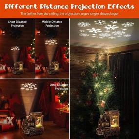 img 1 attached to 🎅 Jogotoll Christmas Snow Globes: Vintage Musical Lantern with Snowflake Projection, Lighted Train & Santa Water Glitter – 6H Timer Gift