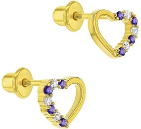 img 3 attached to ❤️ Gold Plated Heart Safety Screw Back Earrings for Toddlers and Little Girls - Beautiful CZ Heart Stud Earrings for Girls - Heart Shaped Jewelry Collection with Cubic Zirconia