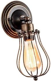 img 2 attached to Enhance Your Space with GLADFRESIT Wire Cage Wall Sconce: 🏮 Rustic Antique Vintage Lighting Fixture for Indoor Industrial Ambiance (Bulb Not Included)