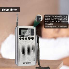 img 1 attached to 📻 Retekess TR106 Portable Headset Radios: AM FM Pocket Radios with Clock, Sleep Timer, and FM Stereo - Perfect for Walking, Gym, and More! (Silver)