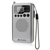 📻 retekess tr106 portable headset radios: am fm pocket radios with clock, sleep timer, and fm stereo - perfect for walking, gym, and more! (silver) logo
