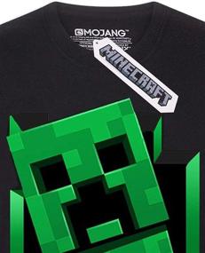 img 1 attached to 👕 Minecraft Boys T-Shirt - Green Creeper Design, Grey Short Sleeve, Mojang Top