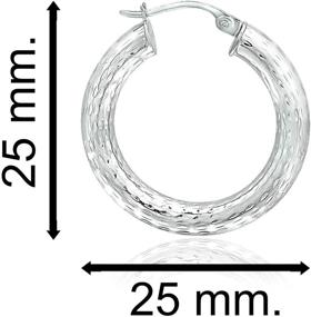 img 1 attached to Круглые серьги-кольца из стерлингового серебра с бриллиантовой огранкой