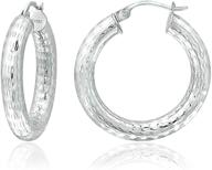 sterling silver diamond cut round earrings logo