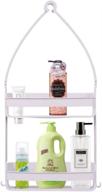 hilarious.p - plastic hanging shower caddy for shampoo, conditioner, and soap with hooks for razors, towels, and more 4”x11.7”x26.5” logo