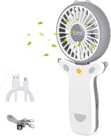 💡 gray necklace fan - personal handheld fan with colorful light, folding design logo