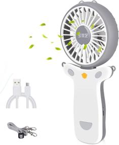 img 4 attached to 💡 Gray Necklace Fan - Personal Handheld Fan with Colorful Light, Folding Design