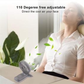 img 1 attached to 💡 Gray Necklace Fan - Personal Handheld Fan with Colorful Light, Folding Design