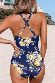 img 2 attached to CUPSHE Womens Floral Scalloped Swimsuit Women's Clothing and Swimsuits & Cover Ups