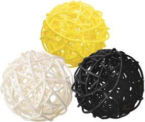 img 2 attached to 🐝 Sorive Wicker Rattan Balls 15 Pcs Decorative Multi-colored Orbs Natural Spheres for Honey and Bee Baby Shower Decor, DIY Craft, Party, Wedding Table Decorations (Black, Yellow, White)