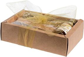 img 3 attached to 🎁 Clear PVC Sleeve DIY Sliding Brown Gift Box - 6 Pack - Kraft Paper Luxury Packaging Boxes for Birthday Party, Thanksgiving Occasion - 7 x 4.75 x 2