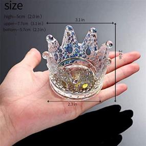 img 2 attached to 2-Piece Nail Art Dappen Dish - 2-in-1 Glass Dish for Acrylic Liquid 🎨 Powder Nails – Crystal Bowl/Cup/Pen Holder – Crown Nails Glass Dish in Colorful Laser Design