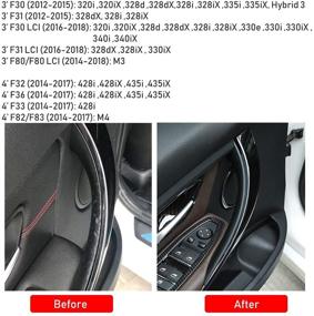 img 3 attached to 🚪 Jaronx 2шт. Накладки на дверные ручки для BMW 3 серии 4 серии - накладки на ручки дверей с водительской и пассажирской стороны (подходит для BMW 320i, 328i, 330i, 335i F30/F31 и 428i, 435i F32/F36) - черные