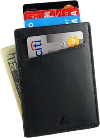 img 4 attached to Andar Minimalist Leather Wallet with Pocket for Essential Carry