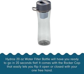 img 3 attached to Hydros 20 oz Filtered Water Bottle with Fast Flo Tech, Quick 20-Second Fill Up, 2.5-Cup Capacity BPA Free Portable Water Filter Bottle - Grey