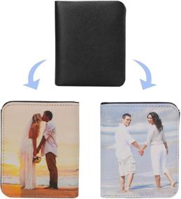 img 1 attached to 🔐 Customizable Zippered Mini Wallet - PU Leather Bi-fold Card Holder & Money Clip