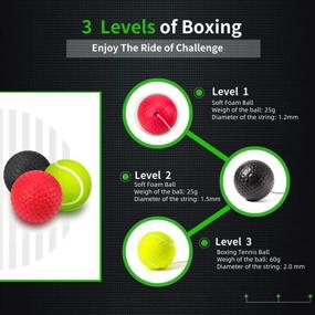 img 2 attached to Gdaytao Boxing Reflex Ball Set - 3 Levels Hand Eye Coordination Trainer with Handwraps and Headband - Improve Reaction and Punching Skills - Great Boxing Gift for Kids, Men, and Adults