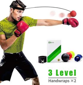 img 3 attached to Gdaytao Boxing Reflex Ball Set - 3 Levels Hand Eye Coordination Trainer with Handwraps and Headband - Improve Reaction and Punching Skills - Great Boxing Gift for Kids, Men, and Adults