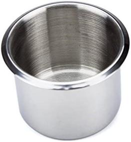 img 4 attached to 🥤 Brybelly Single Stainless Steel Cup Holder: Small, Silver Drop-in Storage Solution for Poker Tables, Work Desks, Cars & DIY Projects