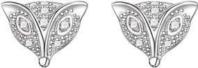 img 4 attached to 💎 Sparkling Zirconia Fox Stud Earrings Encased in an Elegant Diamond Shaped Box - Perfect for Women and Girls