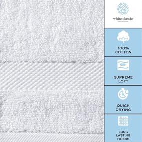 img 1 attached to 🛀 Premium 8 Piece Luxury White Bath Towel Set - High-Quality Combed Cotton, Hotel Grade Absorbency [Worth $72.95]