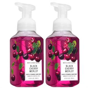 img 4 attached to Мыло для рук Bath and Body Works Gentle Foaming Hand Soap, Black Cherry Merlot 8.75 унций (2 штуки): роскошная чистота и восхитительный аромат.