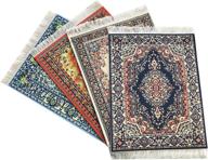 enhance your workstation with a set of 4 rug mouse pads - oriental turkish design, miniature carpet mats (set-3) logo