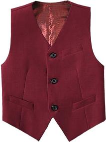 img 1 attached to Boihedy Boys Formal Vest and Pant Set for Dress Suit