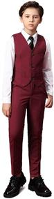 img 4 attached to Boihedy Boys Formal Vest and Pant Set for Dress Suit